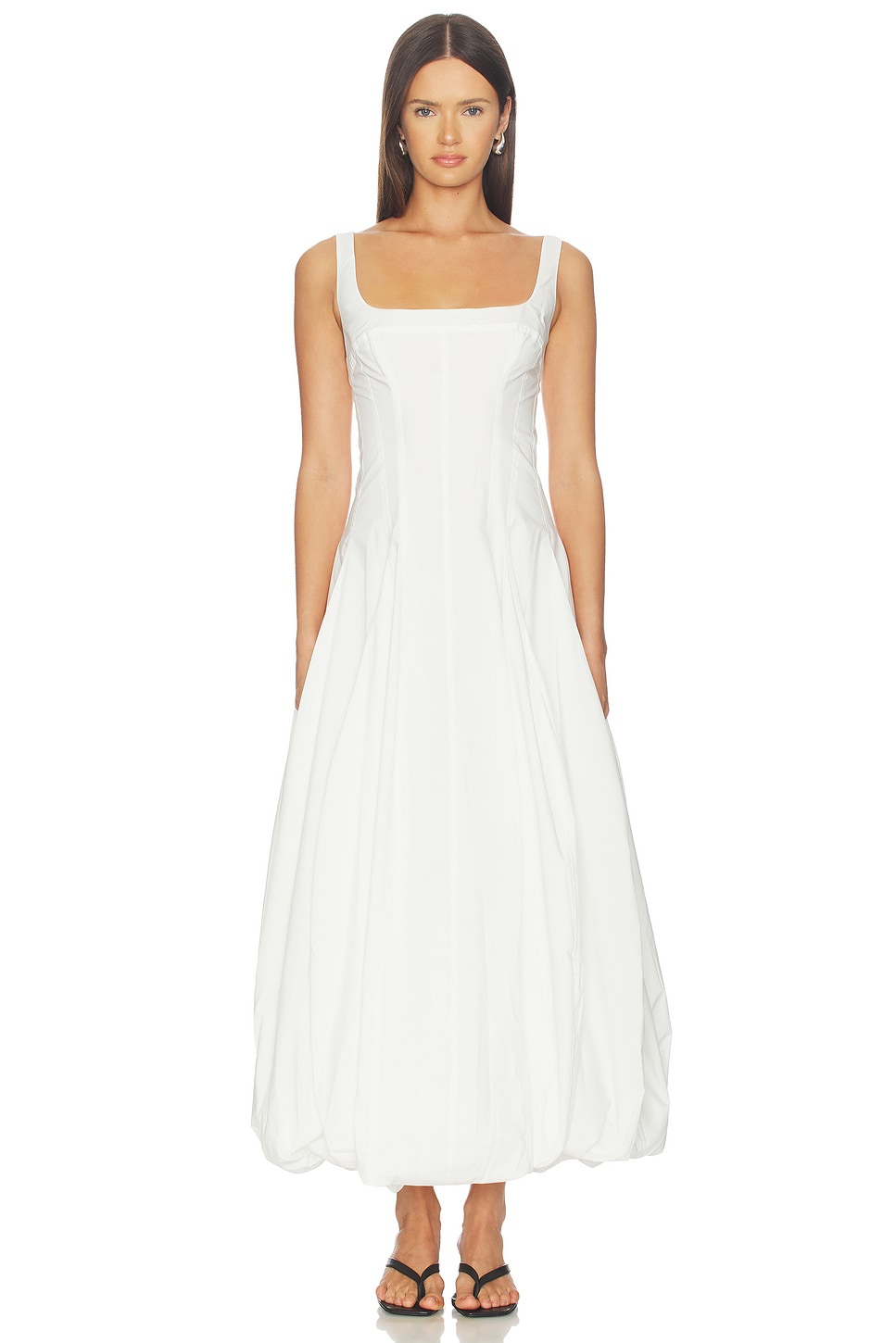 white midi bubble dress On Cloud Nine Bubble Midi Dress