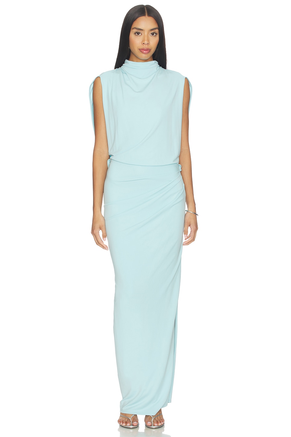 Vale Draped Jersey Midi Dress - thumbnail 3