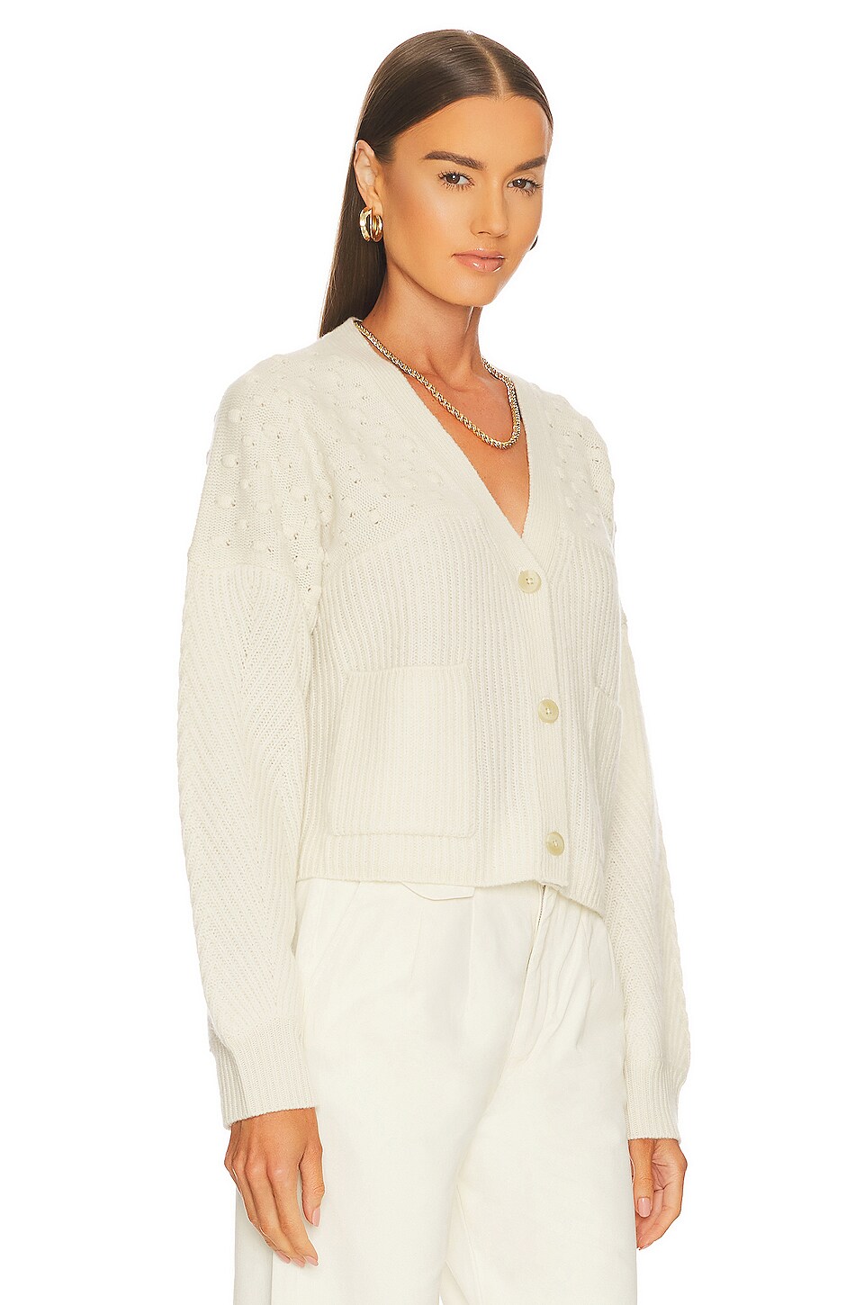 SIMKHAI Olympia Cardigan in White