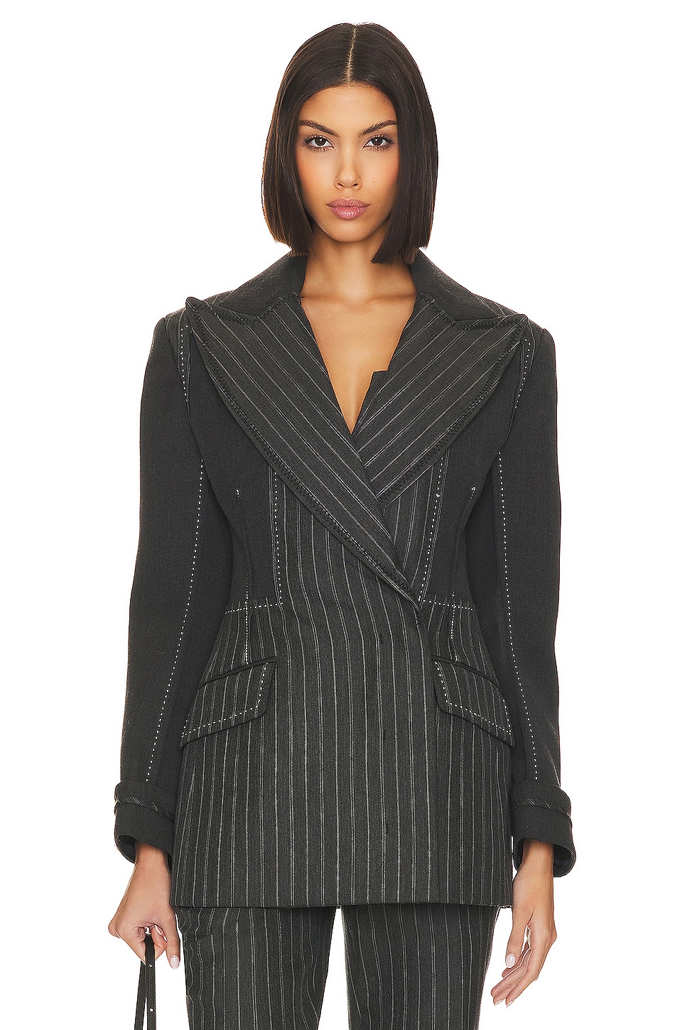 SIMKHAI БЛЕЙЗЕР MARIPOSA в цвете Grey Pinstripe Multi | REVOLVE