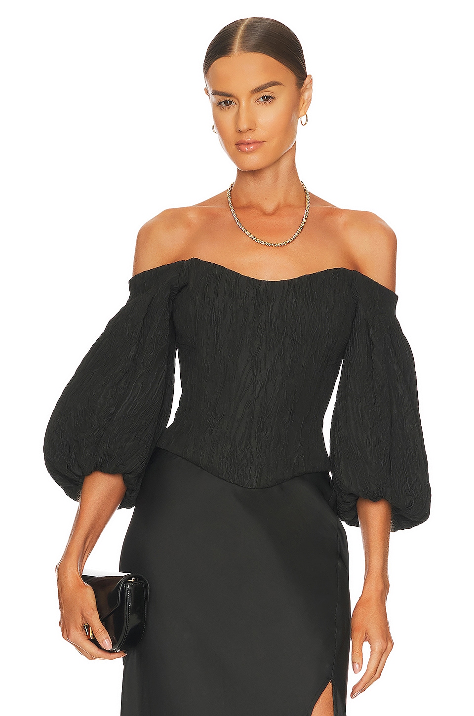 SIMKHAI Carrera Bustier Top in Black | REVOLVE