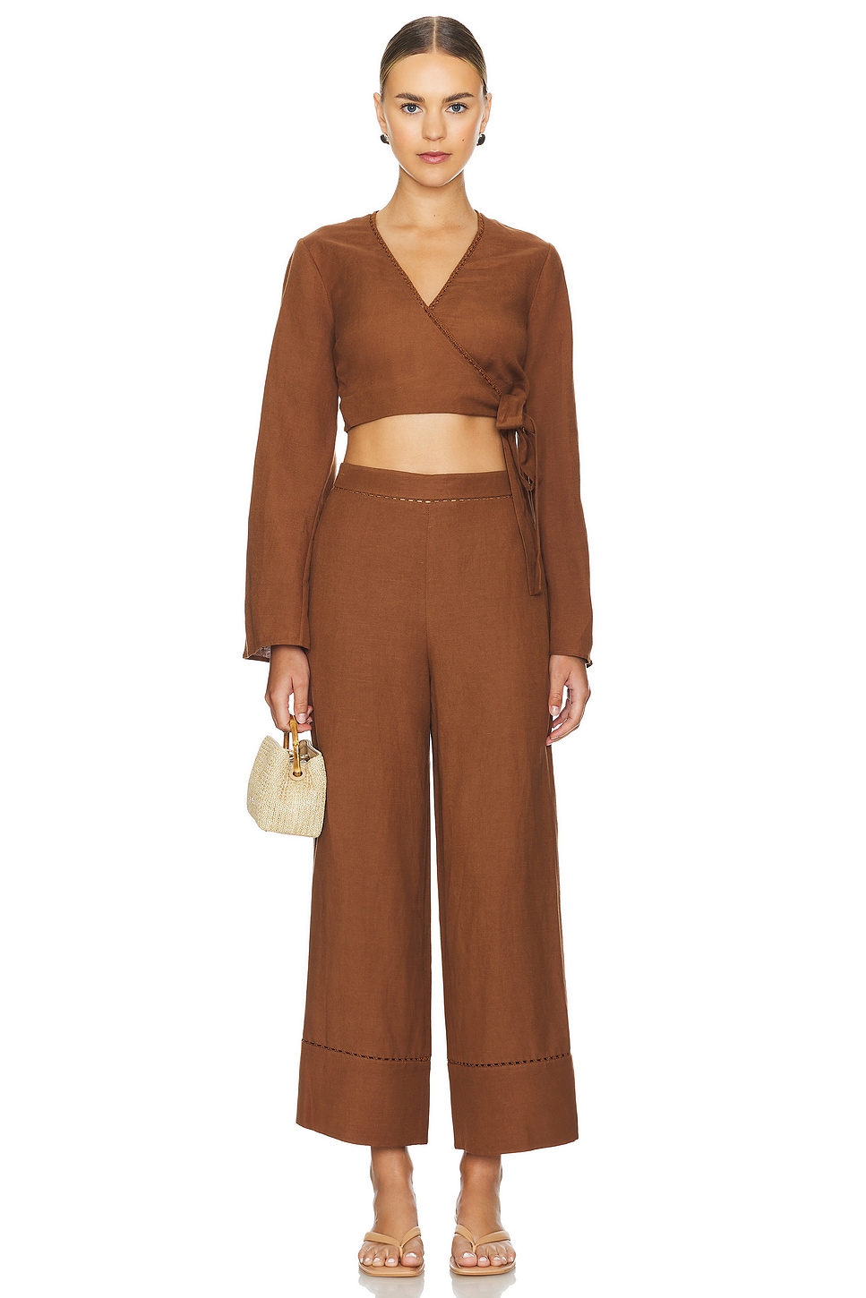 SIMKHAI Hailey Wrap Crop Top thumbnail