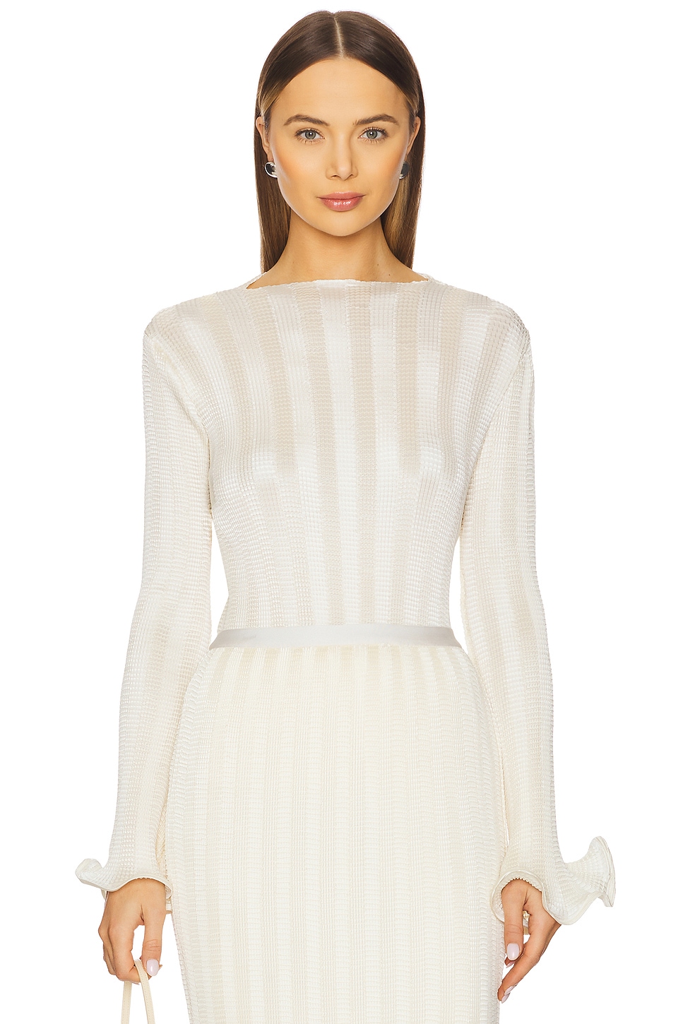 SIMKHAI Carys Mock Neck Top in Ivory | REVOLVE
