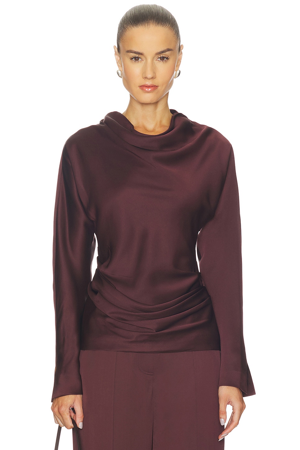 Victoria Long Sleeve Draped Top - thumbnail 2