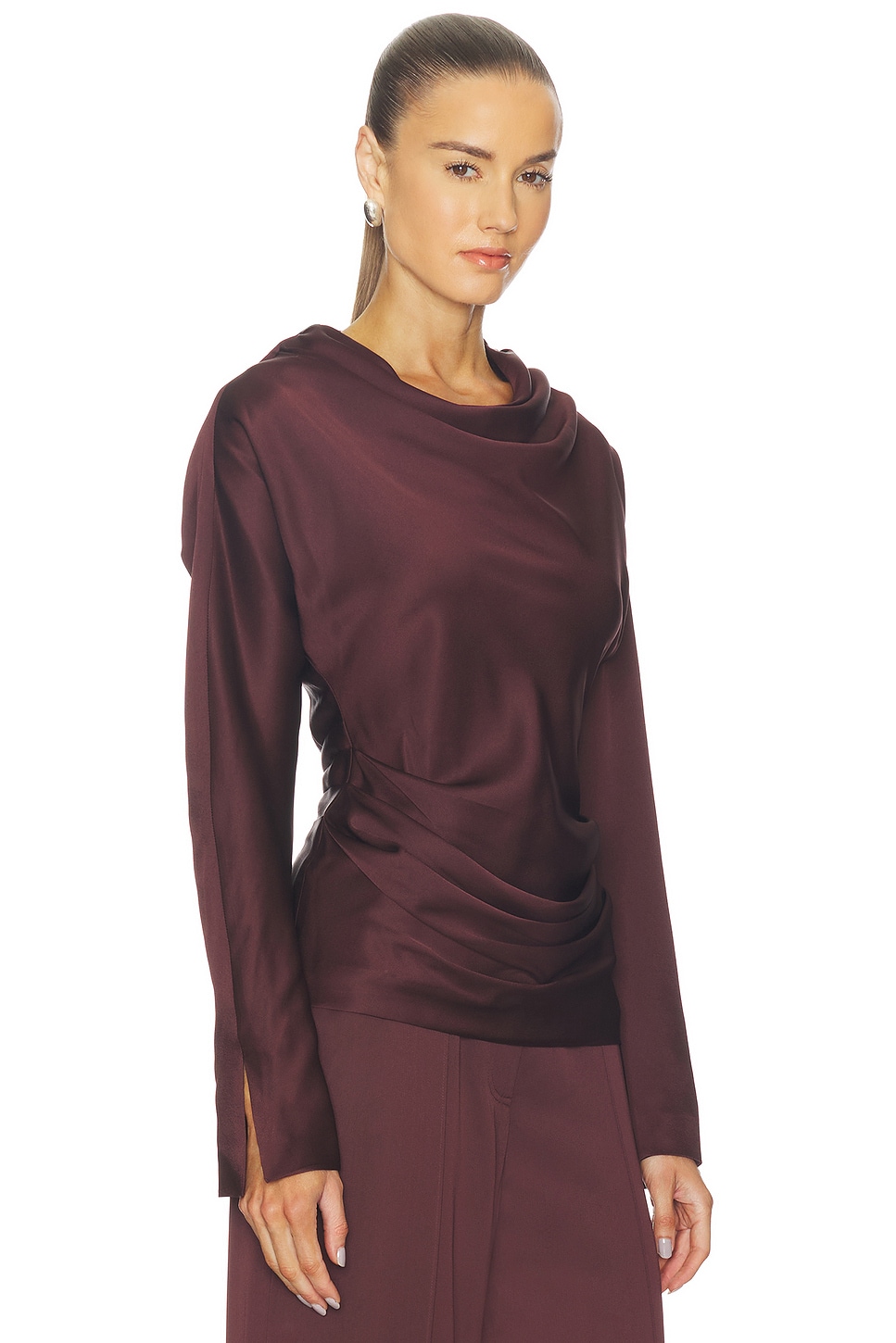 Victoria Long Sleeve Draped Top - thumbnail 3