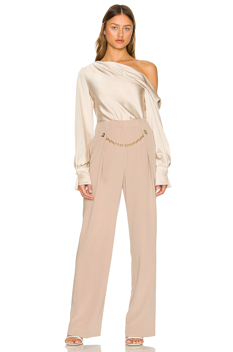 1/11迄着 aliiisa出品 SIMKHAI Alice One Shoulder Top in Champagne | REVOLVE