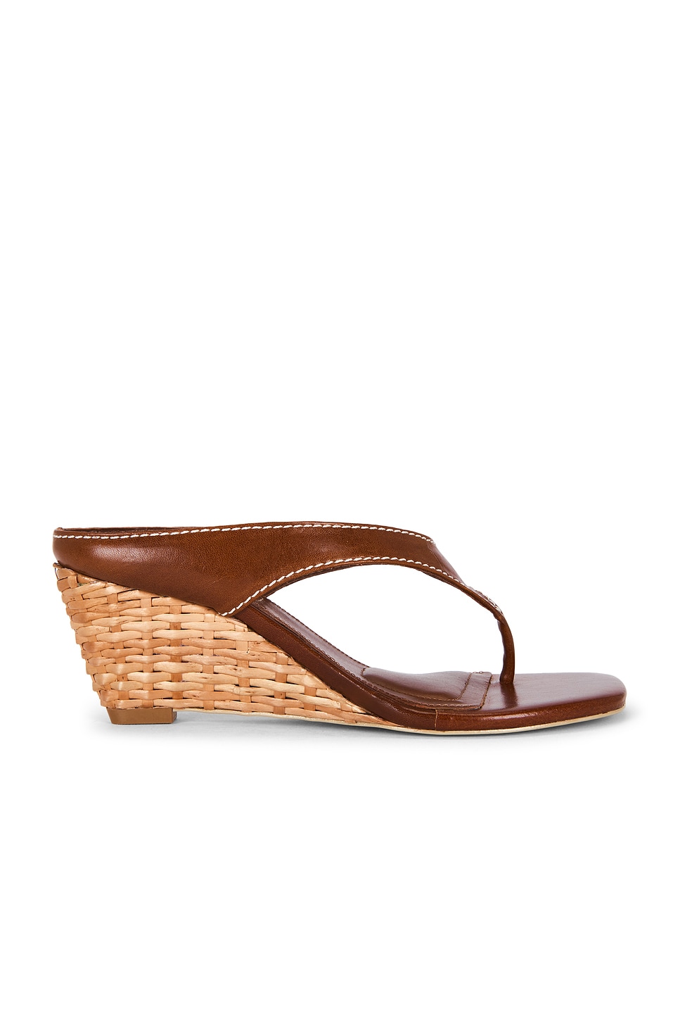 Hazel Leather Thong Wedge