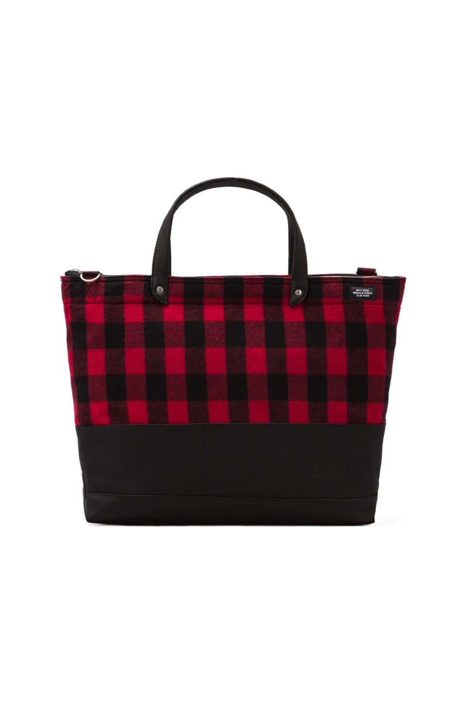 Jack Spade Buffalo Check Zip Coal Bag in Black & Red & Black REVOLVE