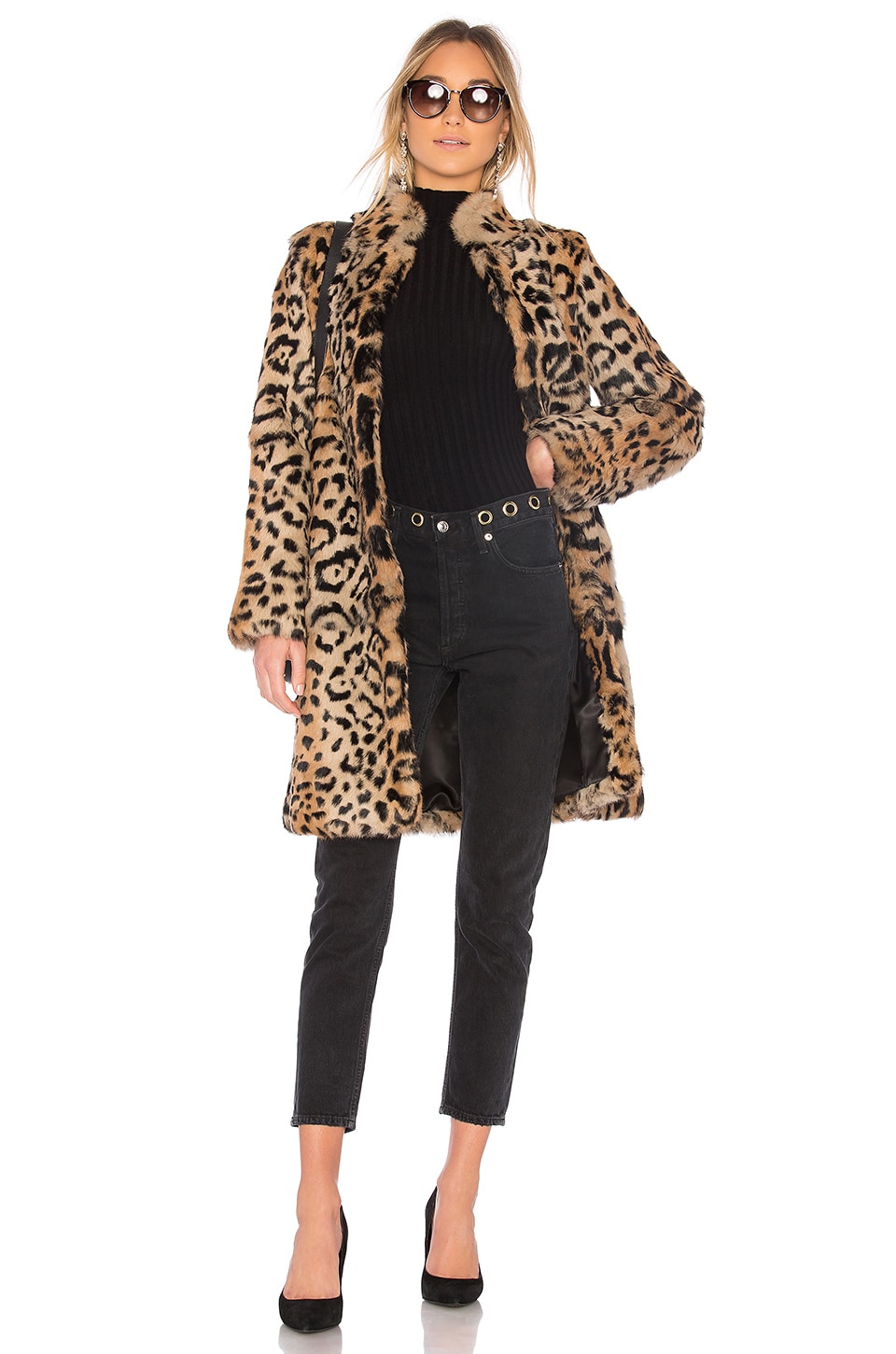 THE JETSET DIARIES Slade Rabbit Fur Coat in Leopard | REVOLVE