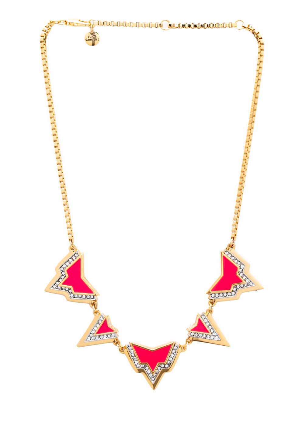 Juicy Couture Deco'd Out Angular Spike Necklace in Hot Pink