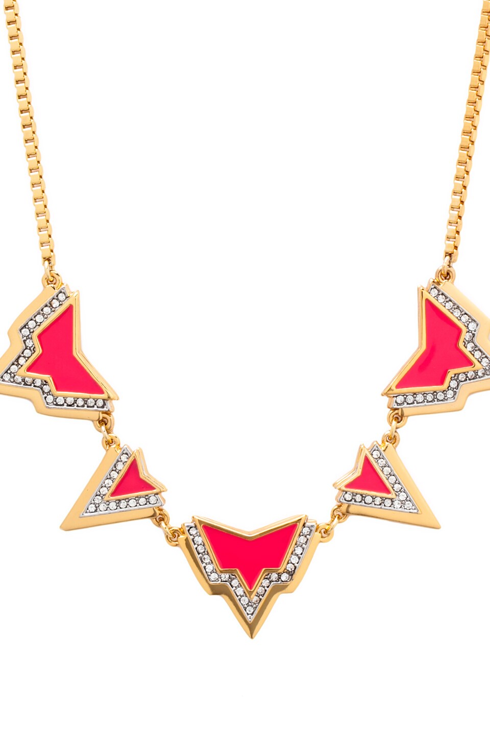Juicy Couture Deco'd Out Angular Spike Necklace in Hot Pink