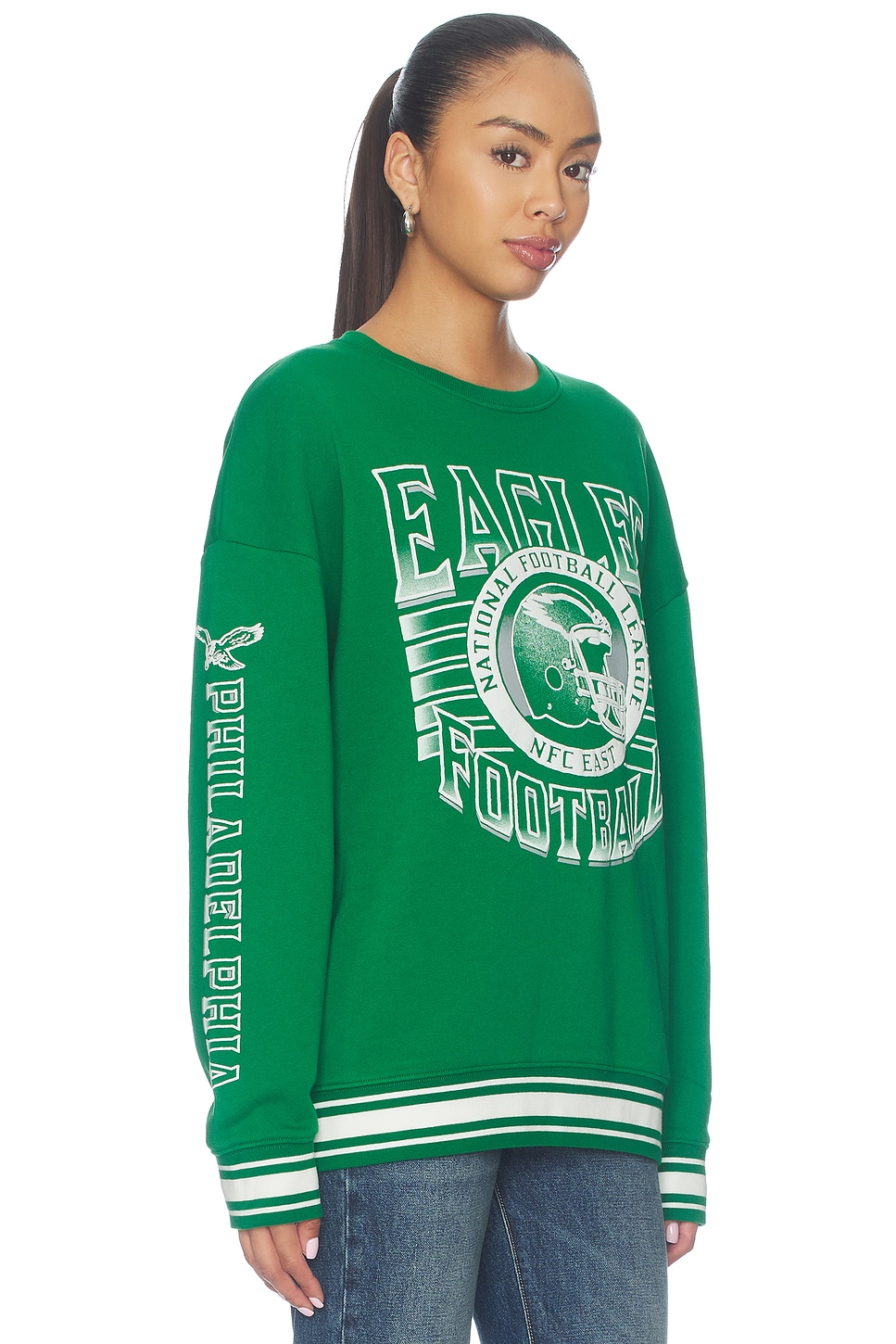 Eagles Striped Rib Crew Sweatshirt - thumbnail 3
