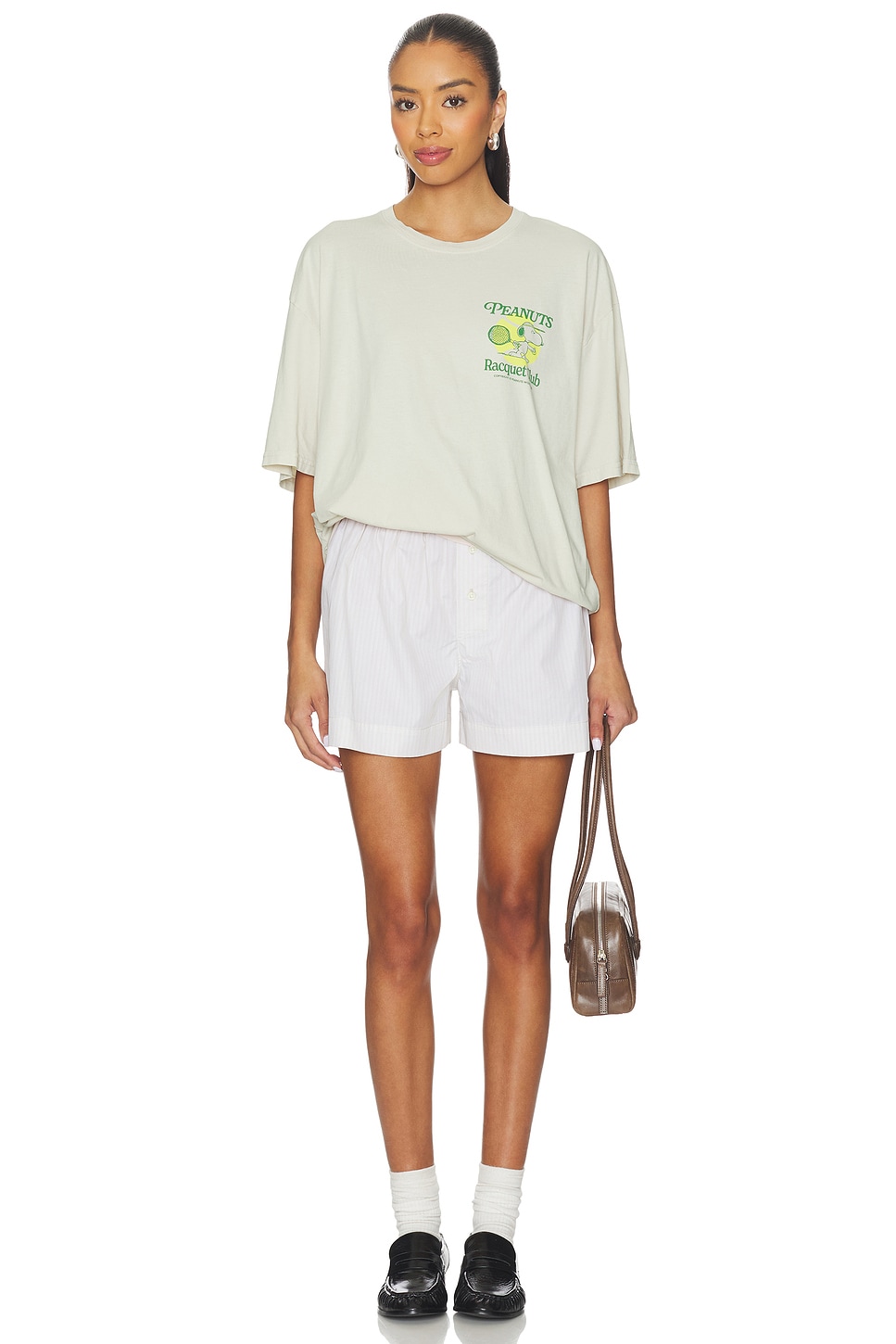Junk Food Peanuts Racquet Club Oversized Tee in Birch | REVOLVE