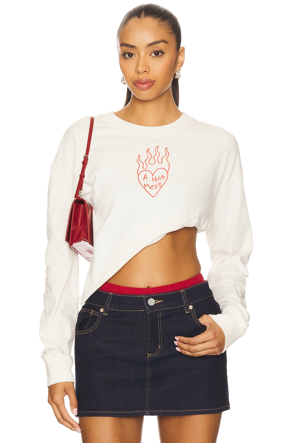 A Hot Mess Kickoff Crop Crew Sweatshirt