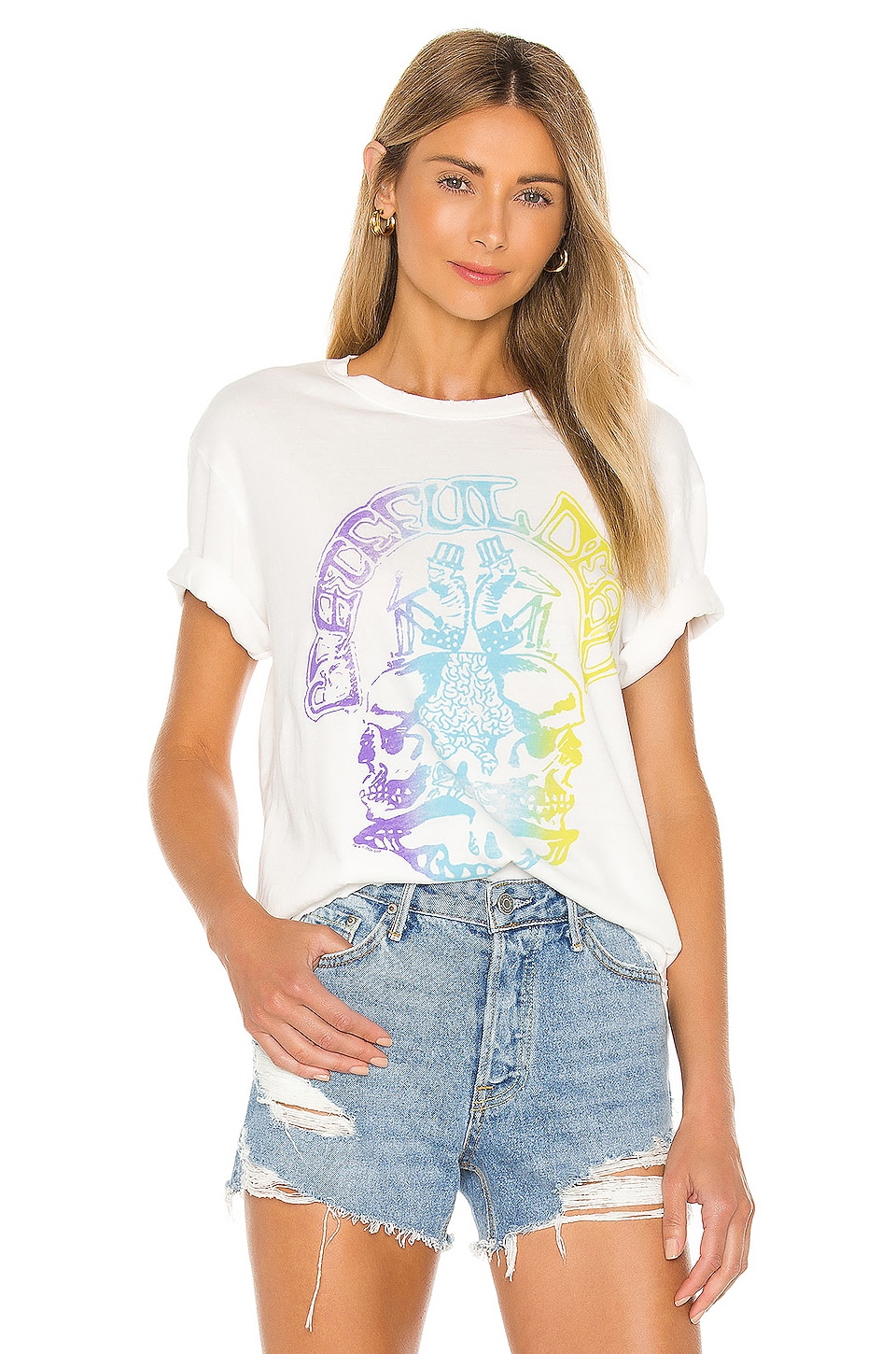 Junk Food Grateful Dead Gradient Tee in Vintage White | REVOLVE