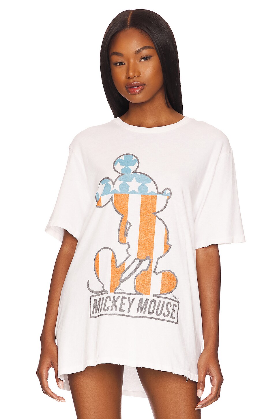 Junk Food Mickey Stripes Tee in Vintage White