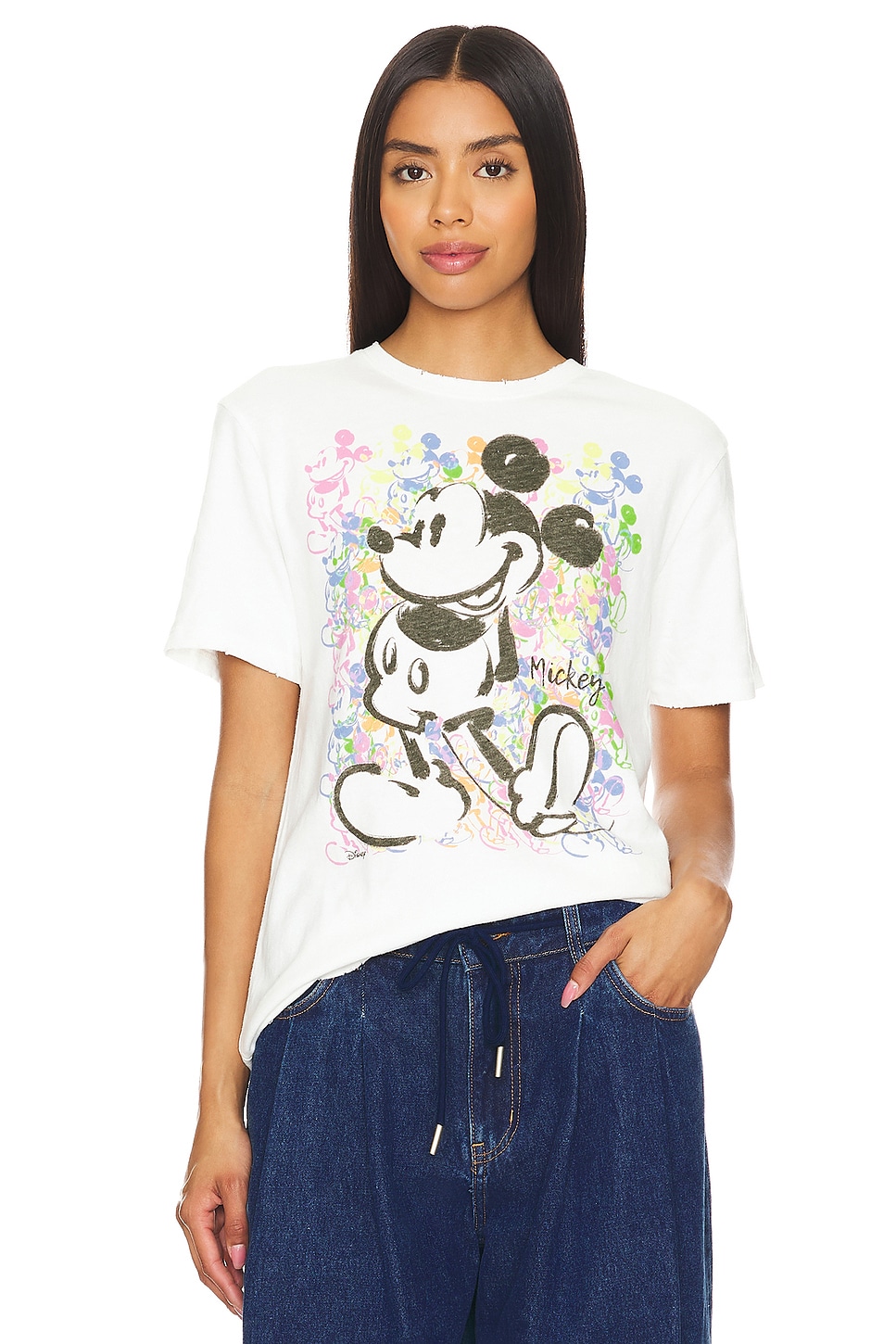 Junk Food Mickey Mouse Face Tee in White | REVOLVE