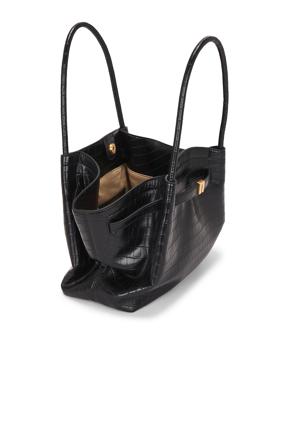 JW PEI Hana Medium Tote Bag in Black Croc | REVOLVE