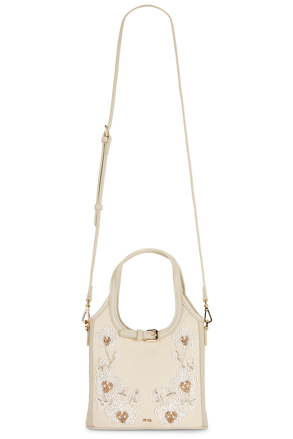 Brooke Mini Belted Embellished Orchid Beaded Top Handle Bag