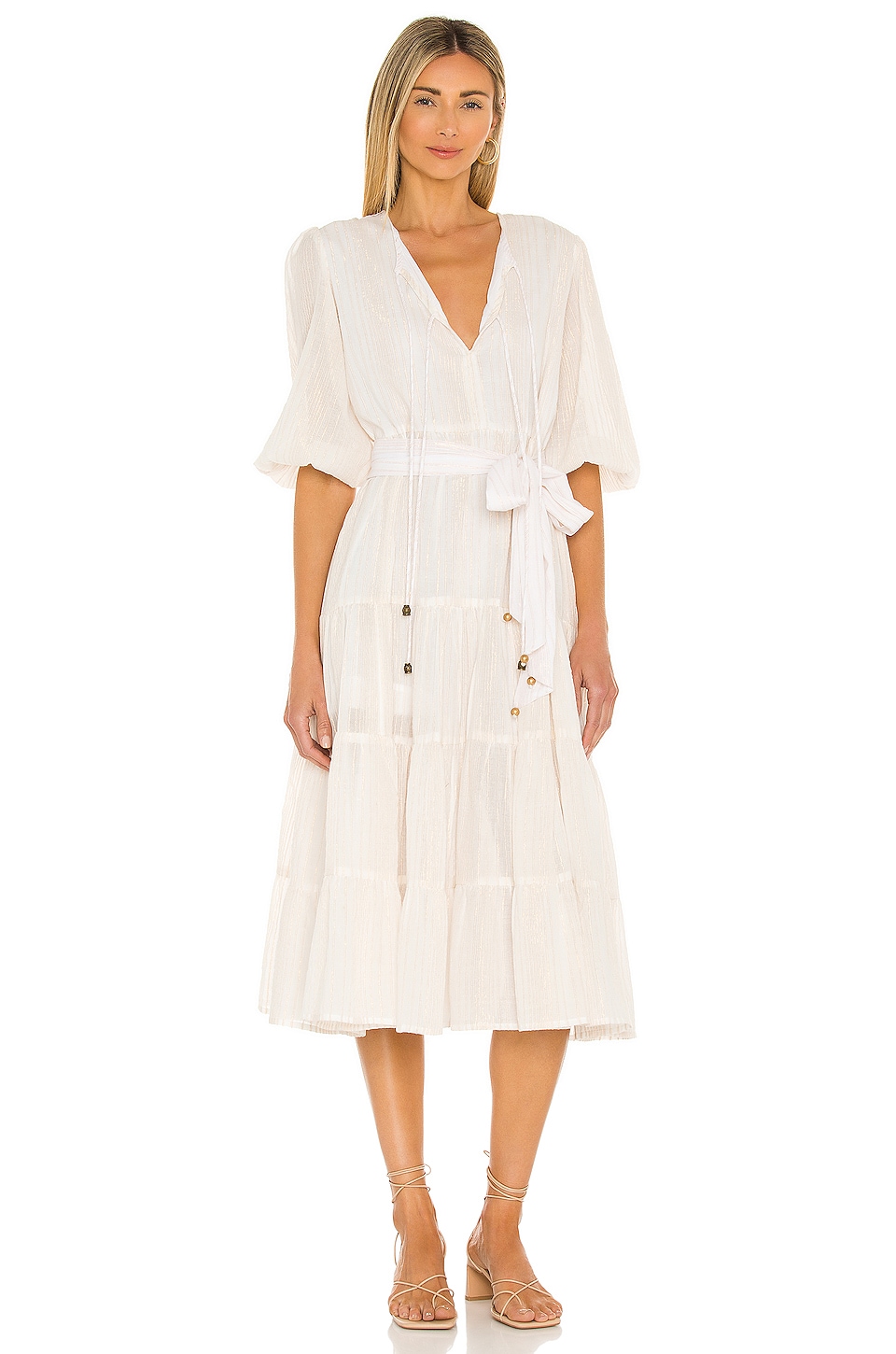 Karina Grimaldi X REVOLVE Soraya Midi Dress in White | REVOLVE