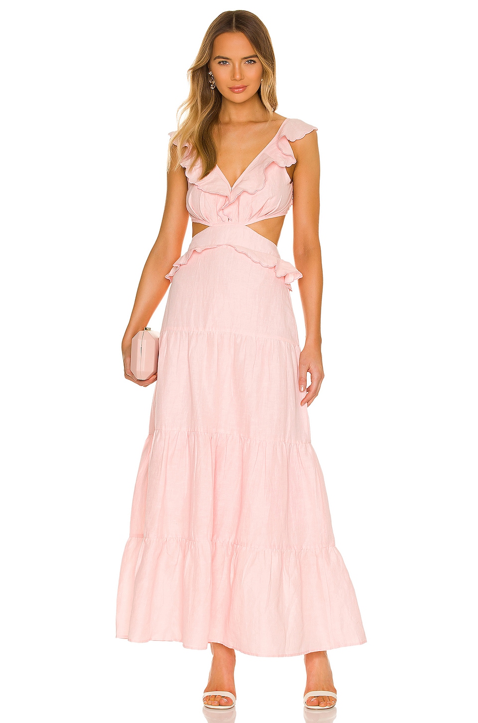 Karina Grimaldi Marigot Embellished Dress in Pink