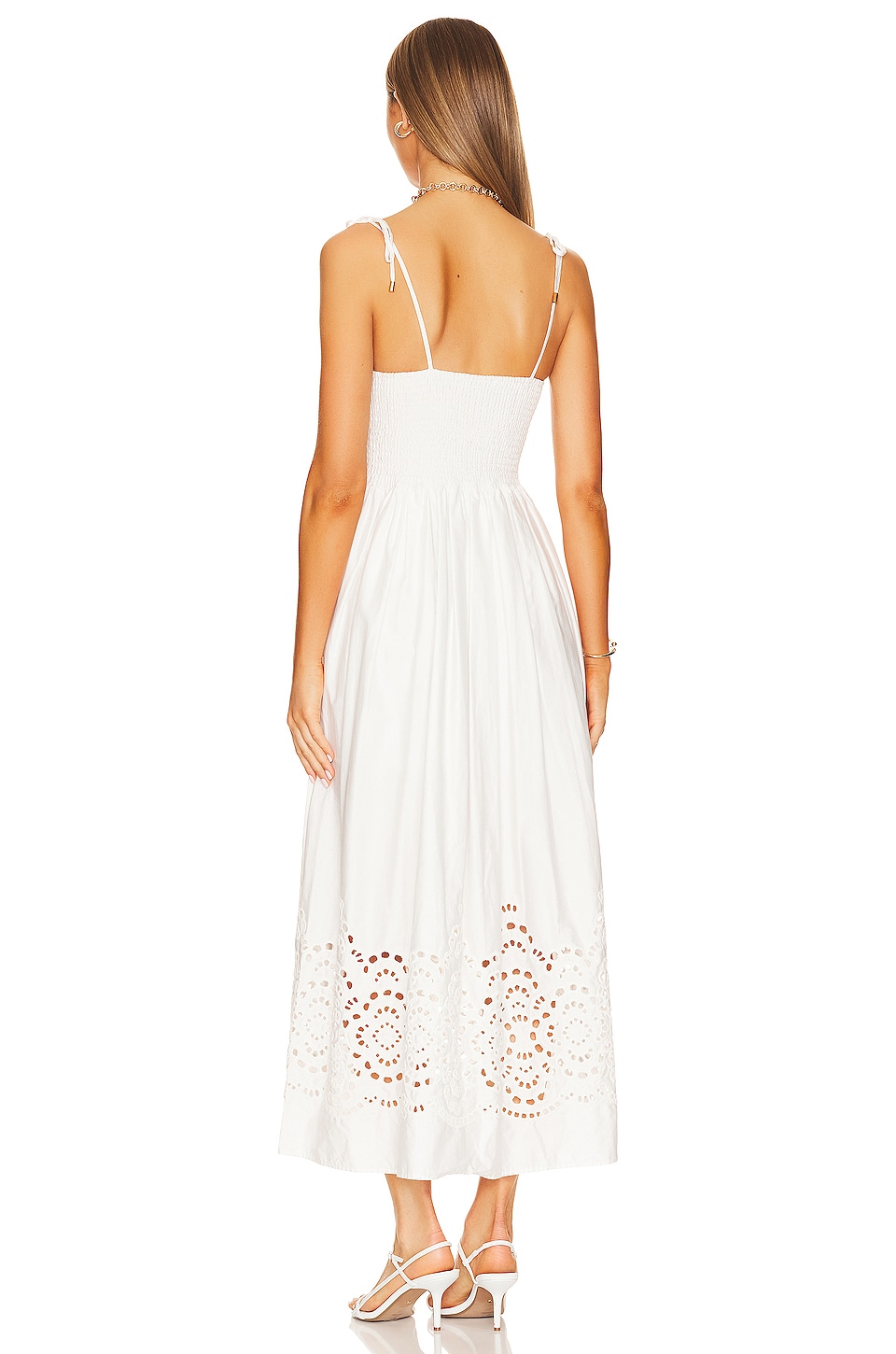 Karina Grimaldi Josephine Midi Dress in White | REVOLVE