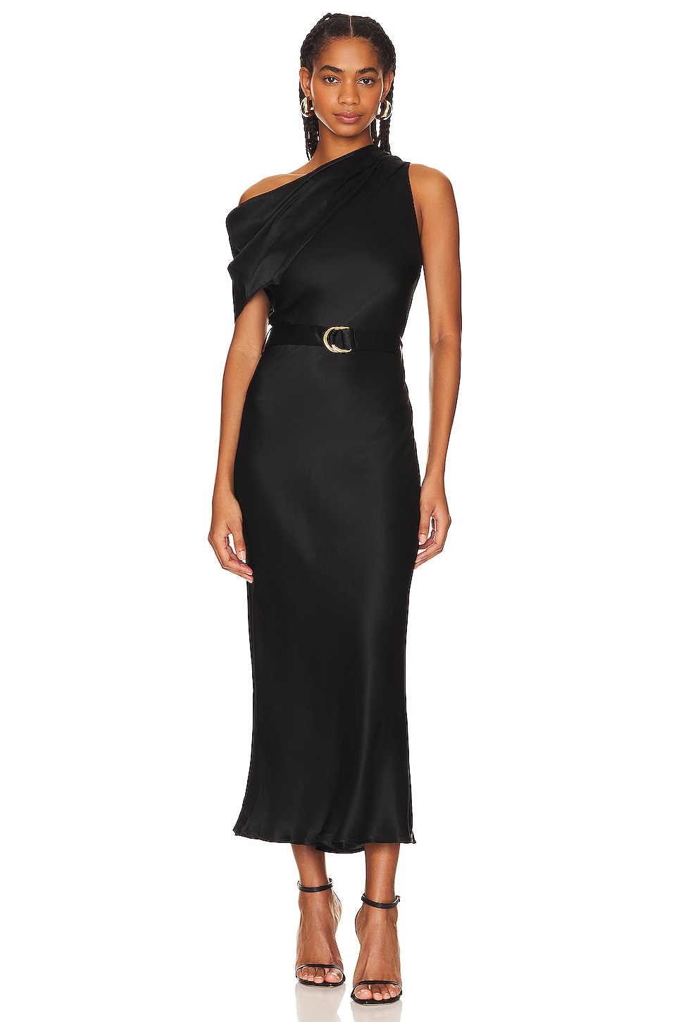 Karina Grimaldi Angelique Solid Dress in Black | REVOLVE