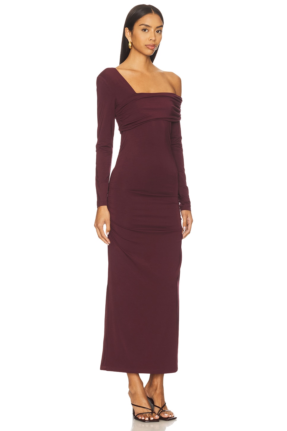 chinese dress ladies Alex Evenings Petite Size Cowl Neck Cold Shoulder Long Gown, Womens, 10P, Navy