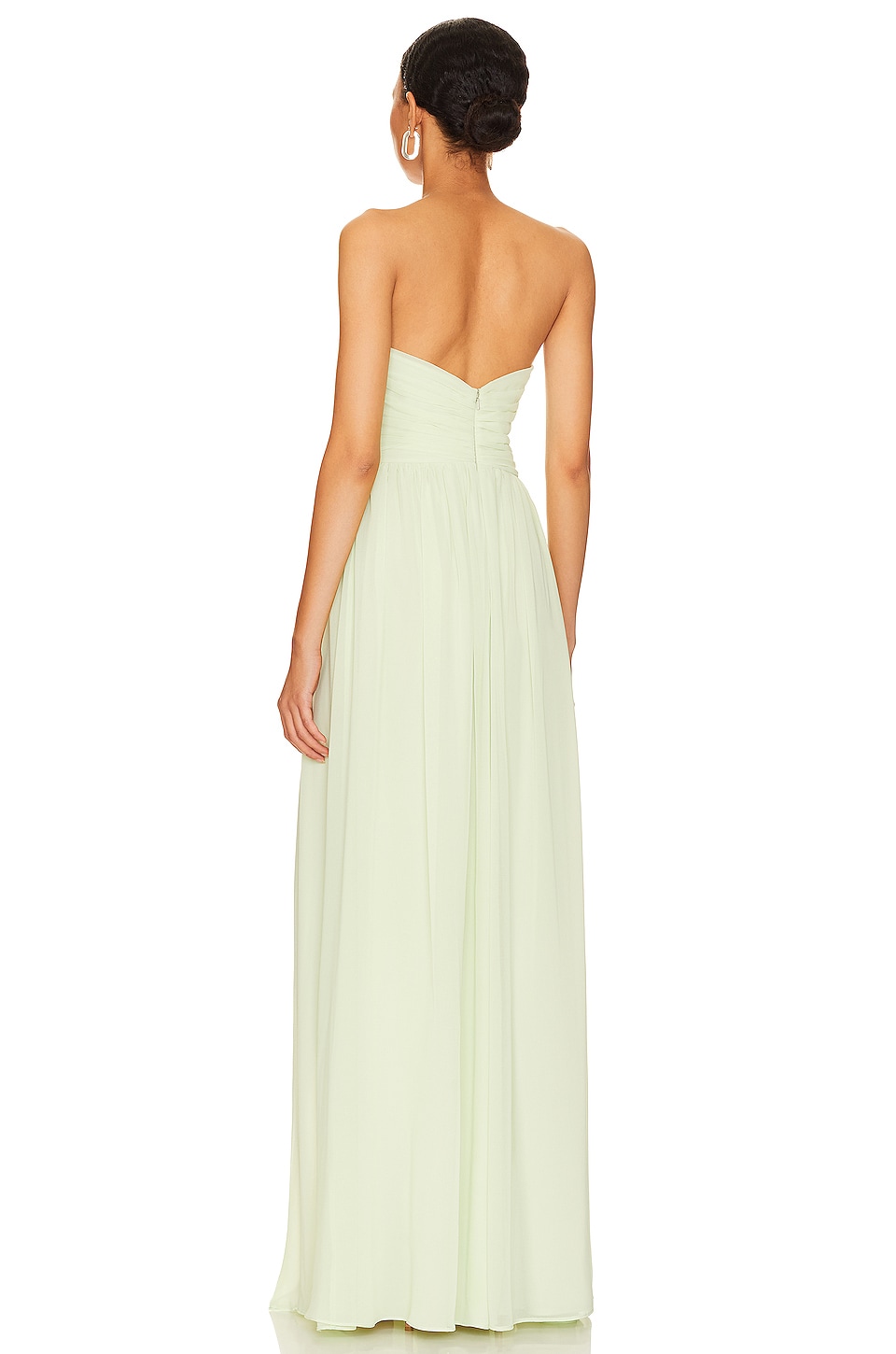 honeydew bridesmaid dresses Wedtrend Women A Line Spaghetti Straps Long Chiffon Bridesmaid Dress With  Slit – WEDTREND main image 0