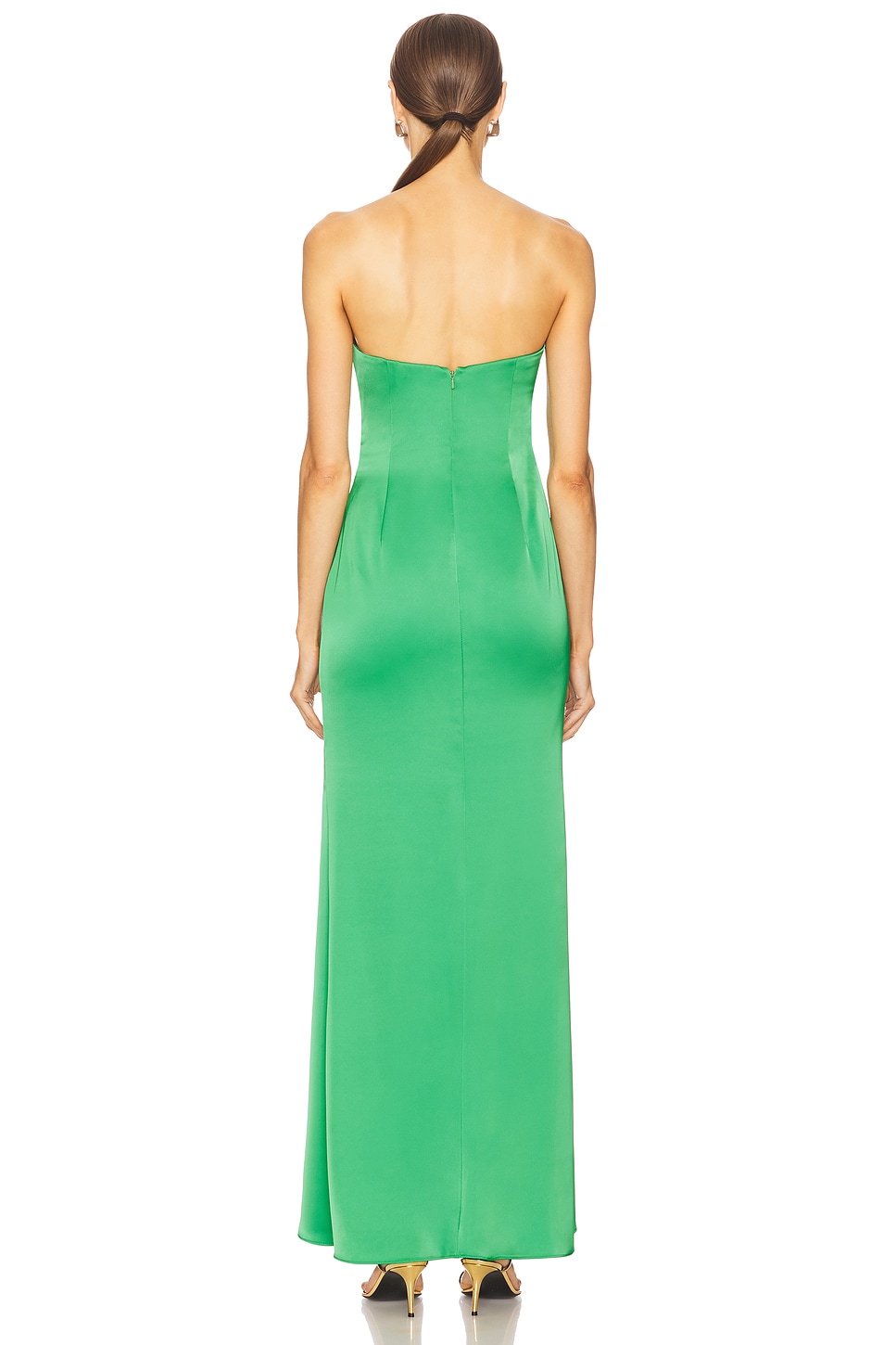 sachin and babi light blue dress Olive Green Satin Mermaid Bridesmaid Dresses – Lisposa main image 1