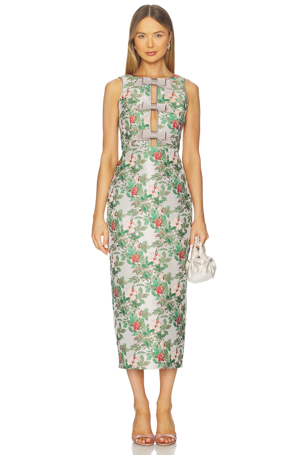 knee length dresses for ladies Vesper Geo Sunfire Tiered Midi Dress Curve