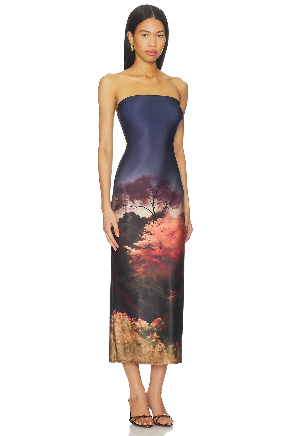 Enigma Strapless Slim Midi Dress - thumbnail 3