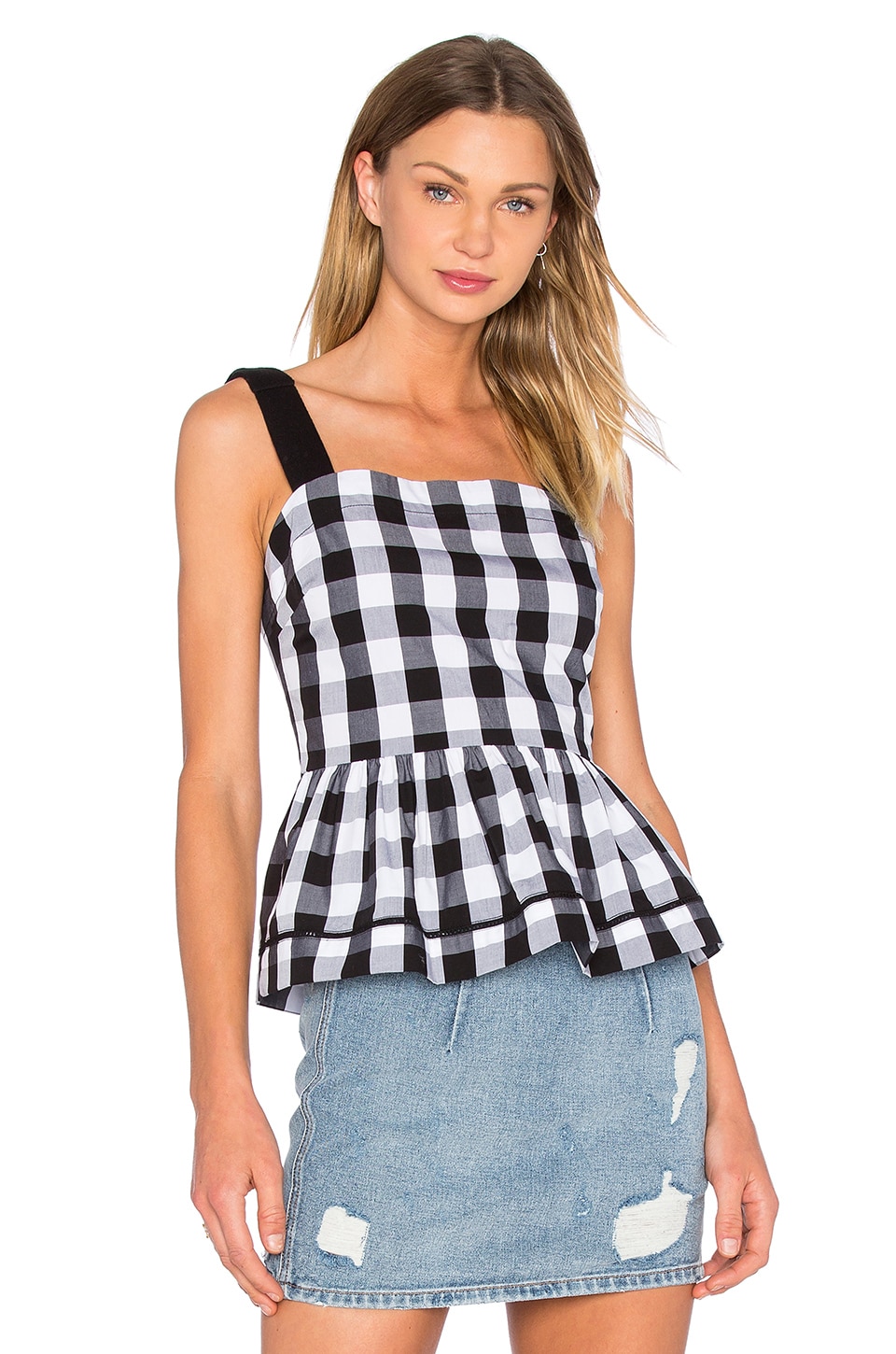 gingham peplum top