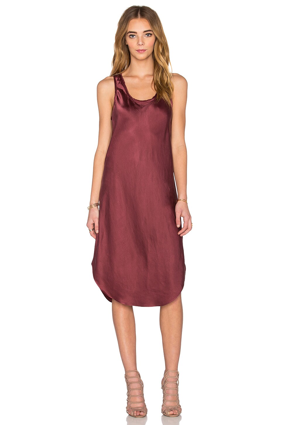 KES Silk Tank Dress in Wine REVOLVE