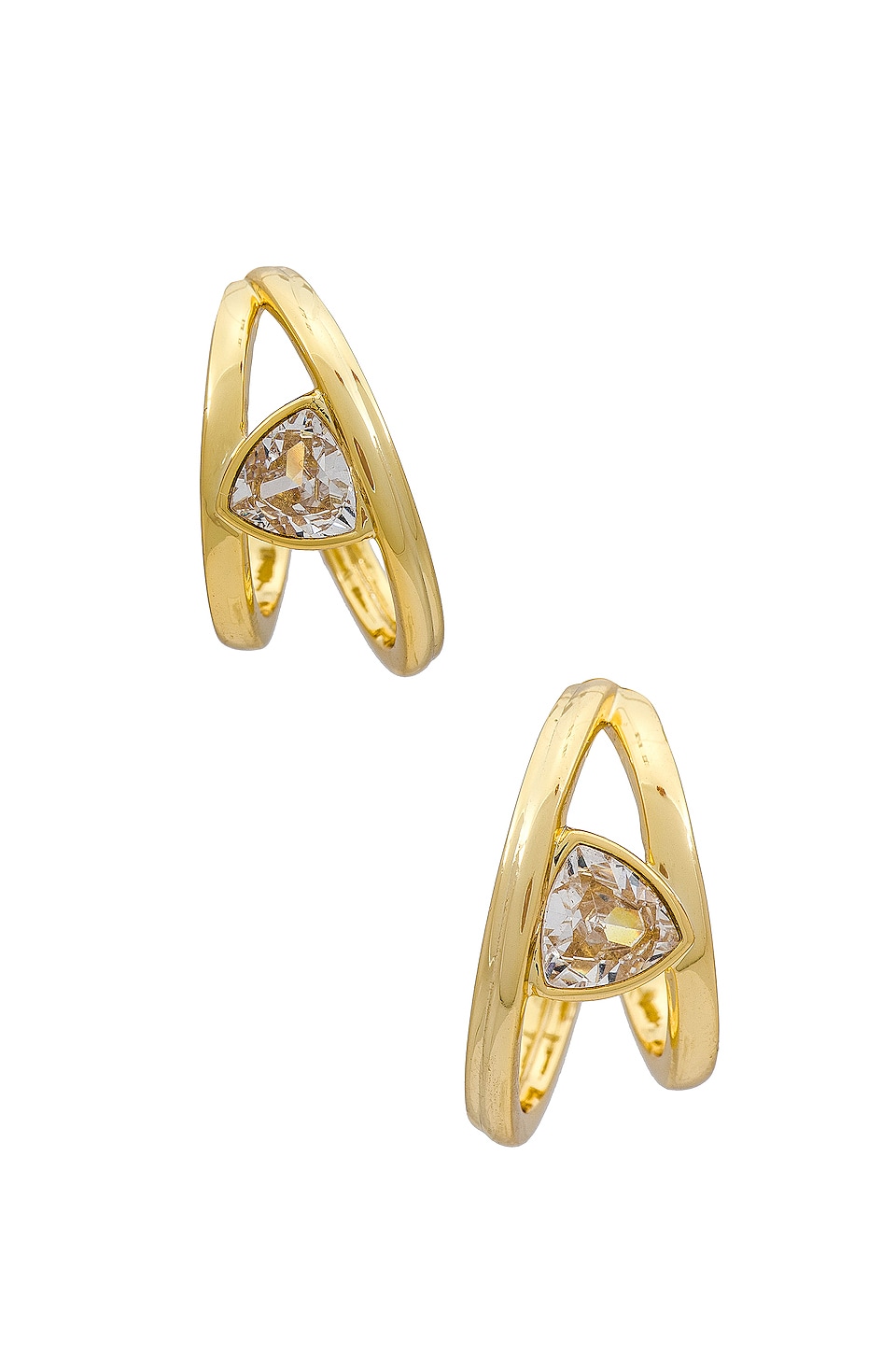Kendra Scott Arden Huggie Earrings in Gold, White, & Crystal