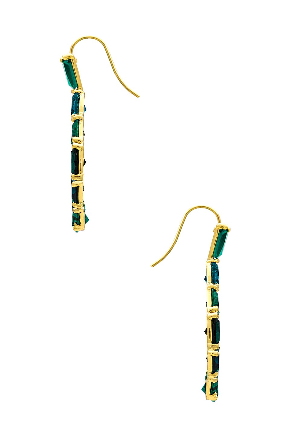 Kendra Scott Blair Jewel Open Frame Earrings in Gold Emerald Mix
