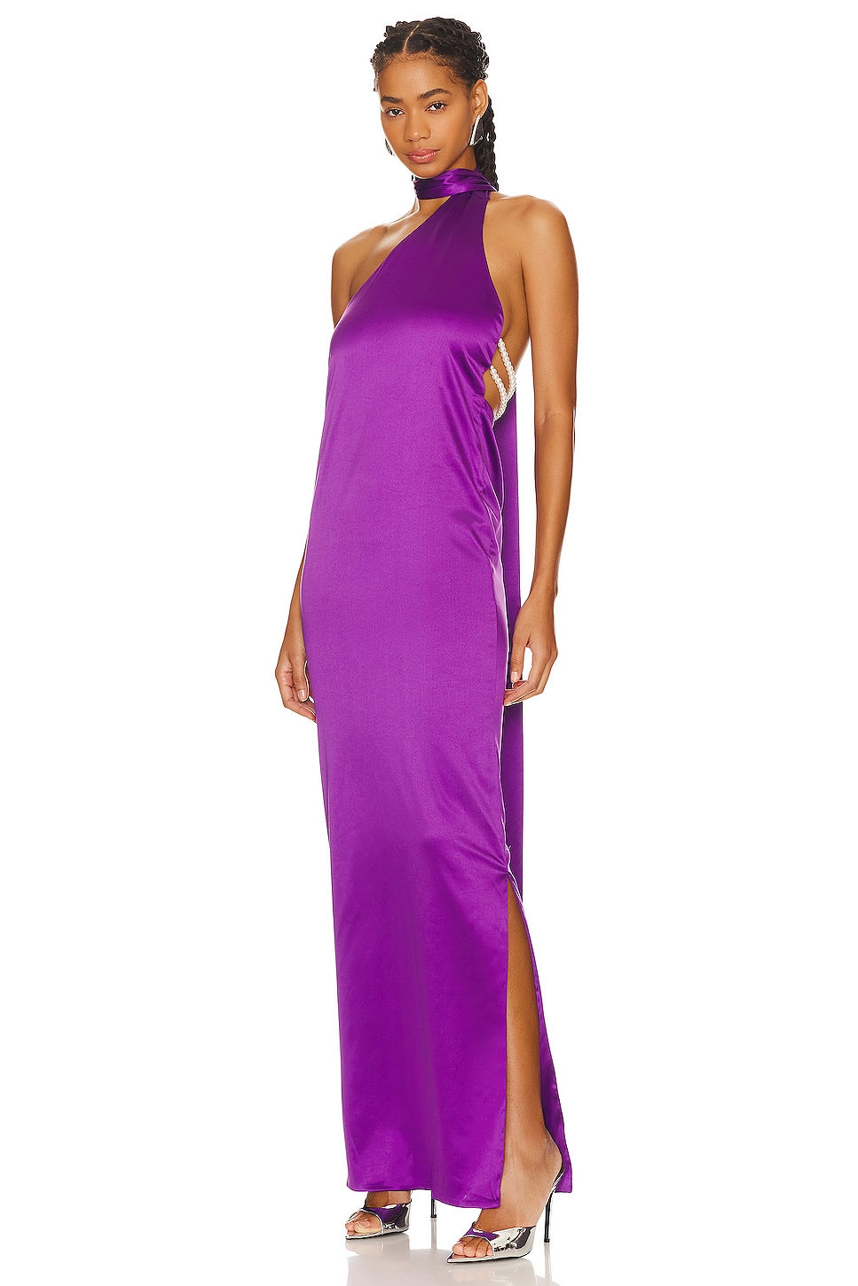Khanums Kara Pearl Trim Maxi Dress in Purple | REVOLVE
