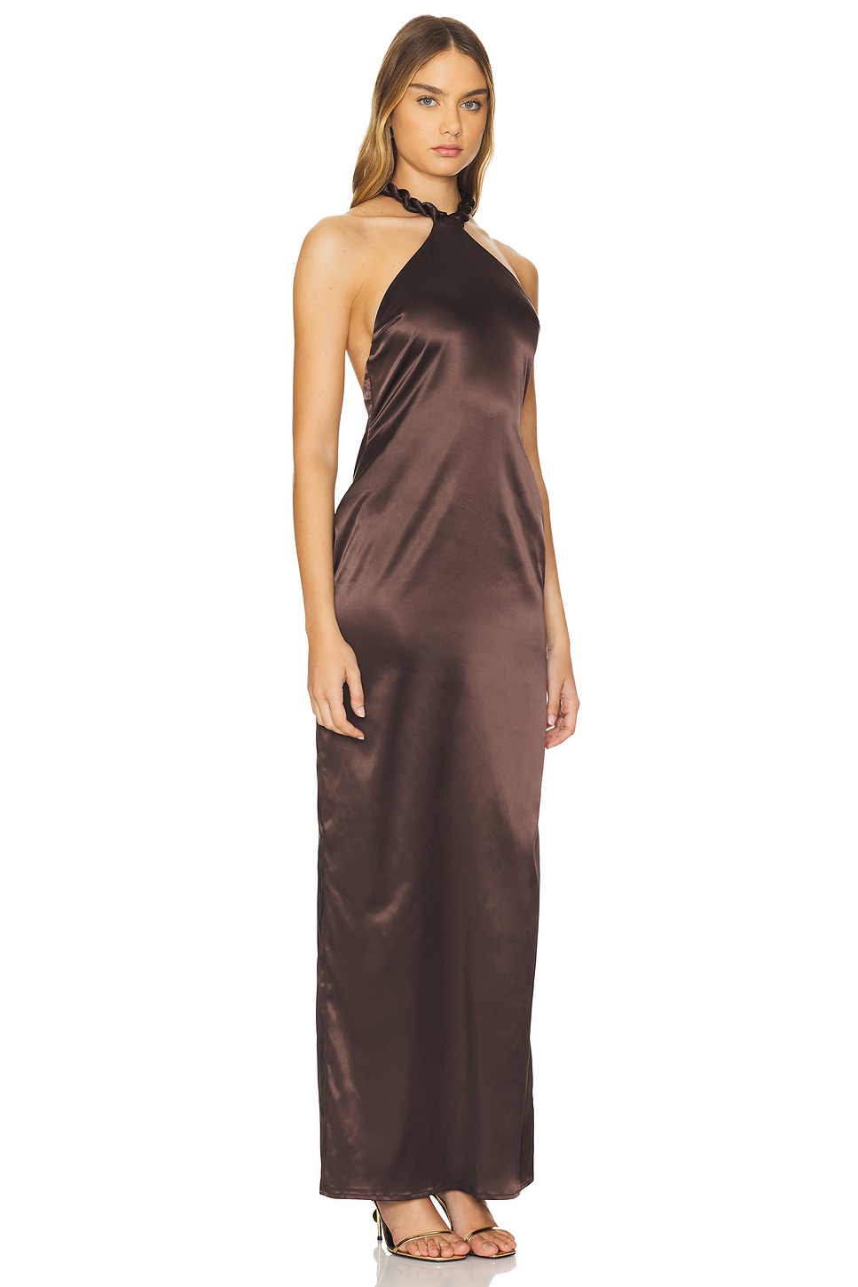 Satin Halter Maxi Dress
