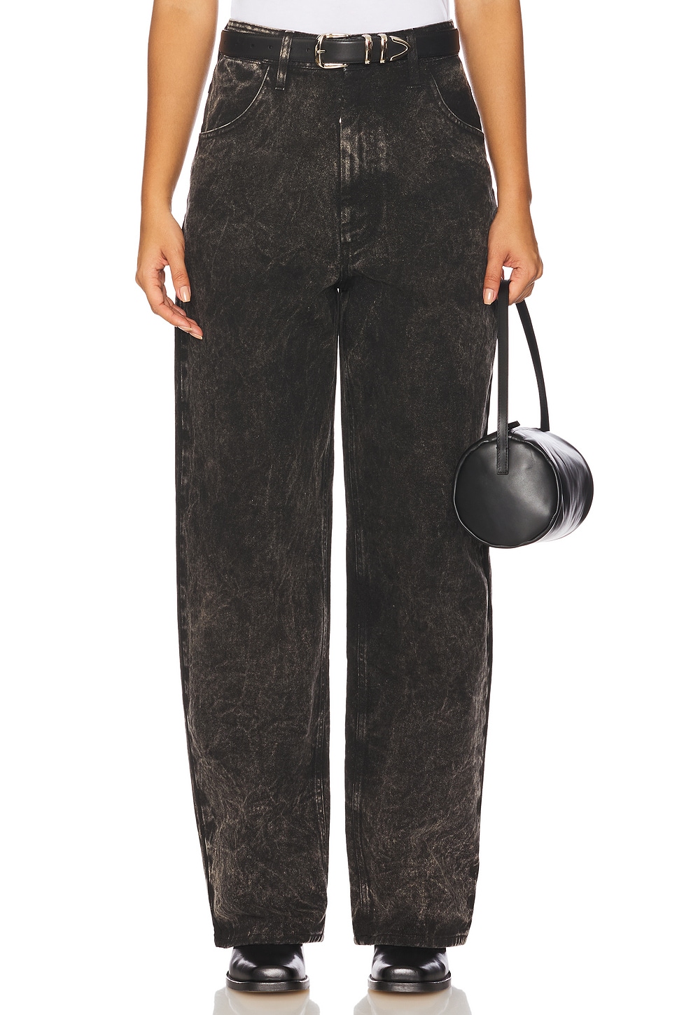 Elio Dyed Wide Leg Jeans - Thumbnail 1
