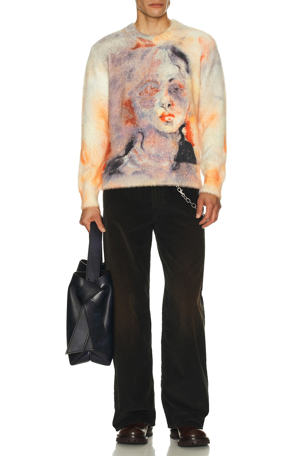 Watercolor Face Mohair Sweater
