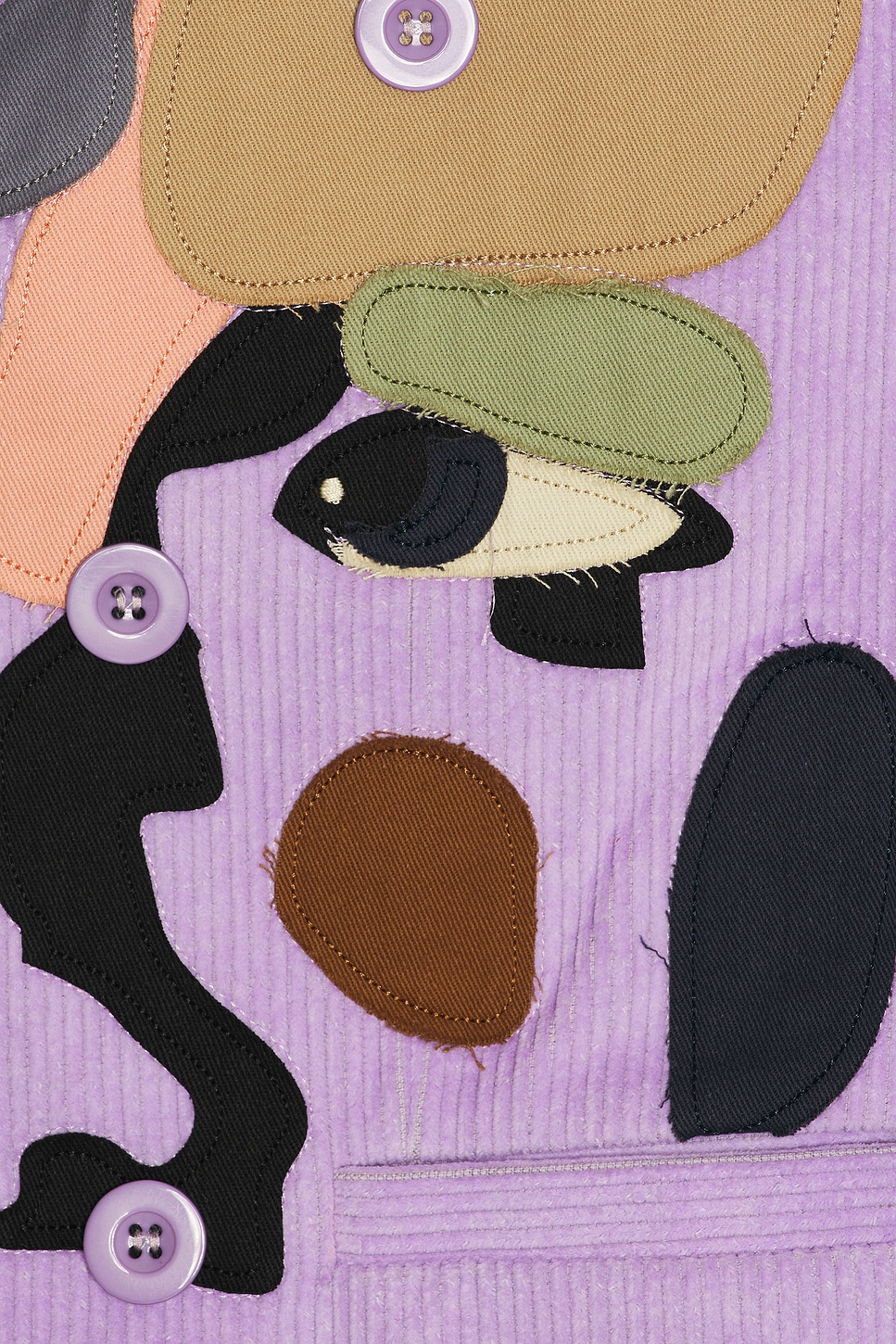 Patchwork Face Corduroy Suit Top - Thumbnail 3