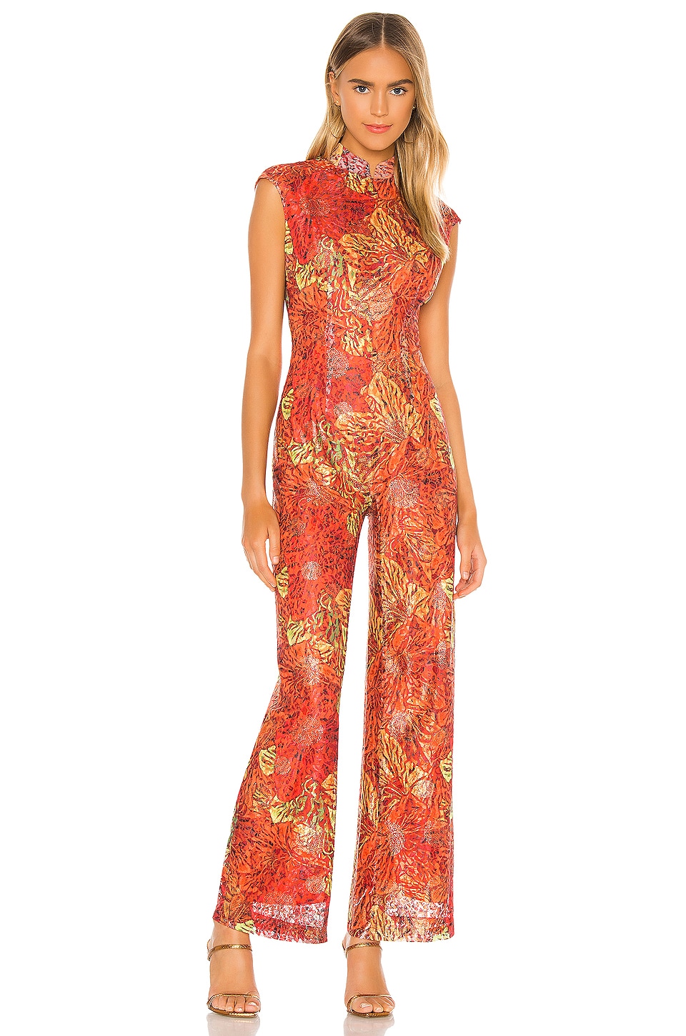 red lace jumpsuit