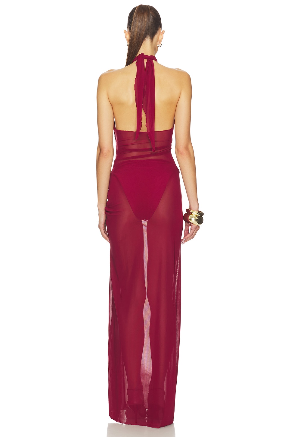 Kim Shui x REVOLVE Mesh Wrap Gown in Ruby Red | REVOLVE