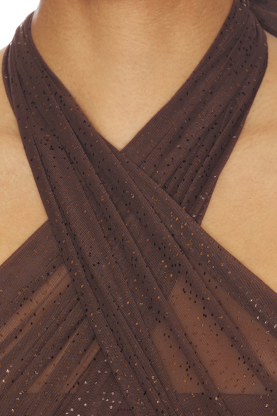 Kim Shui Mesh Dress in Brown Sparkle | REVOLVE