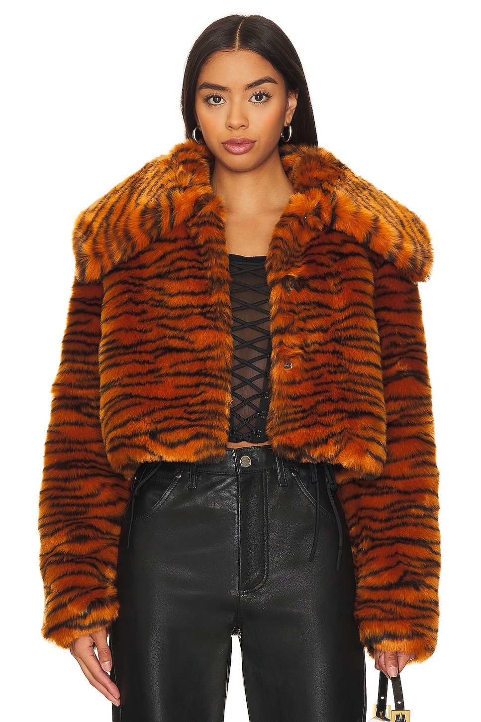 Image 1 of Faux Fur Coat in Tiger
