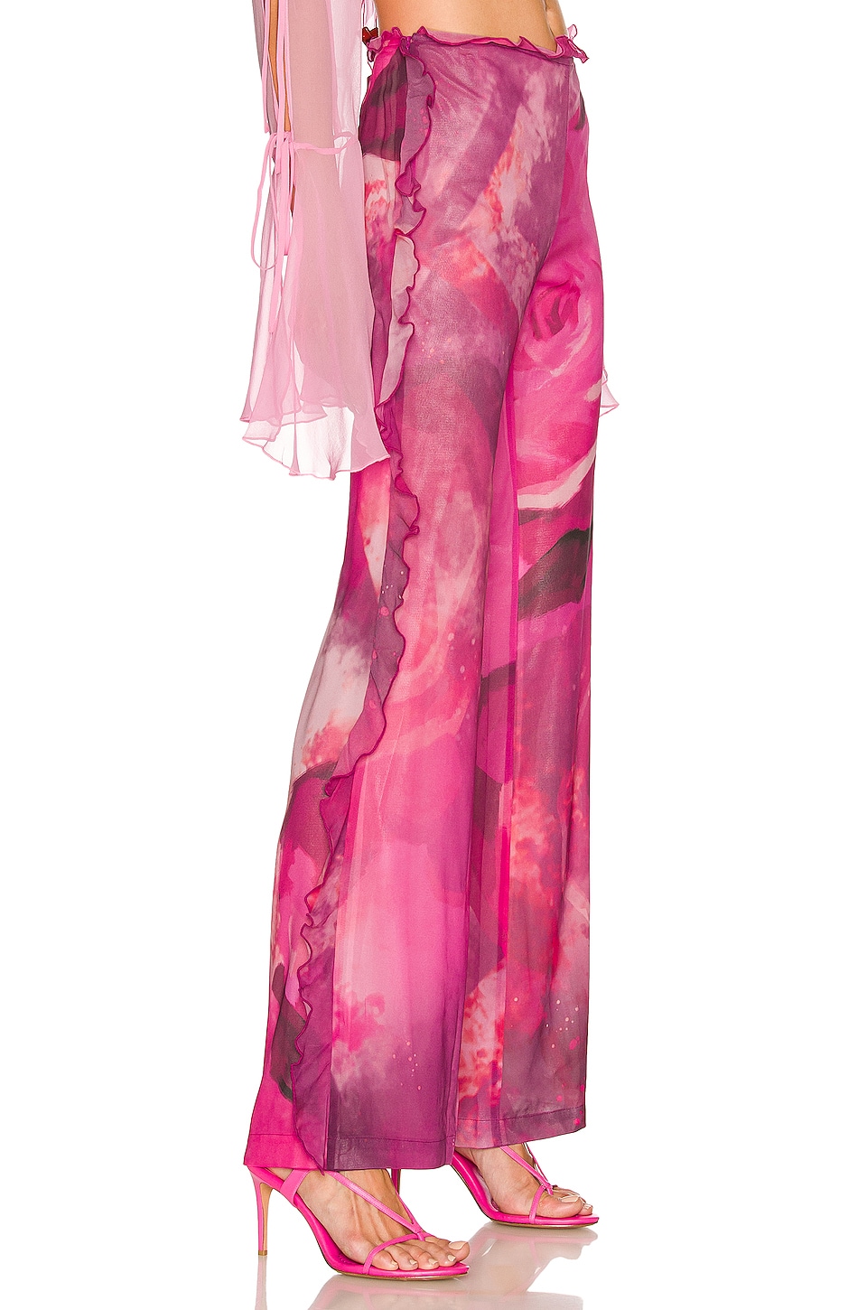 Kim Shui Chiffon Pant in Pink Rose