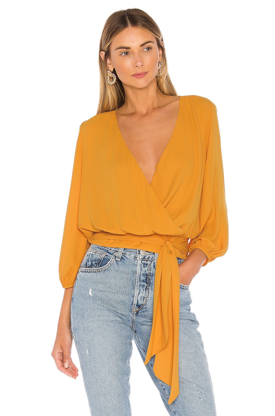 yellow surplice top