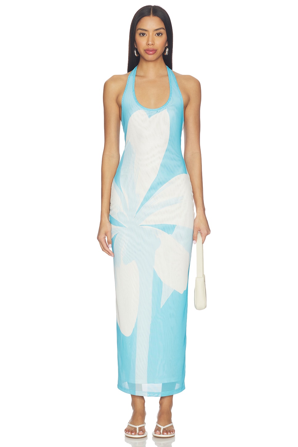 Kulani Kinis Mesh Halter Maxi Dress in Blue Oasis | REVOLVE