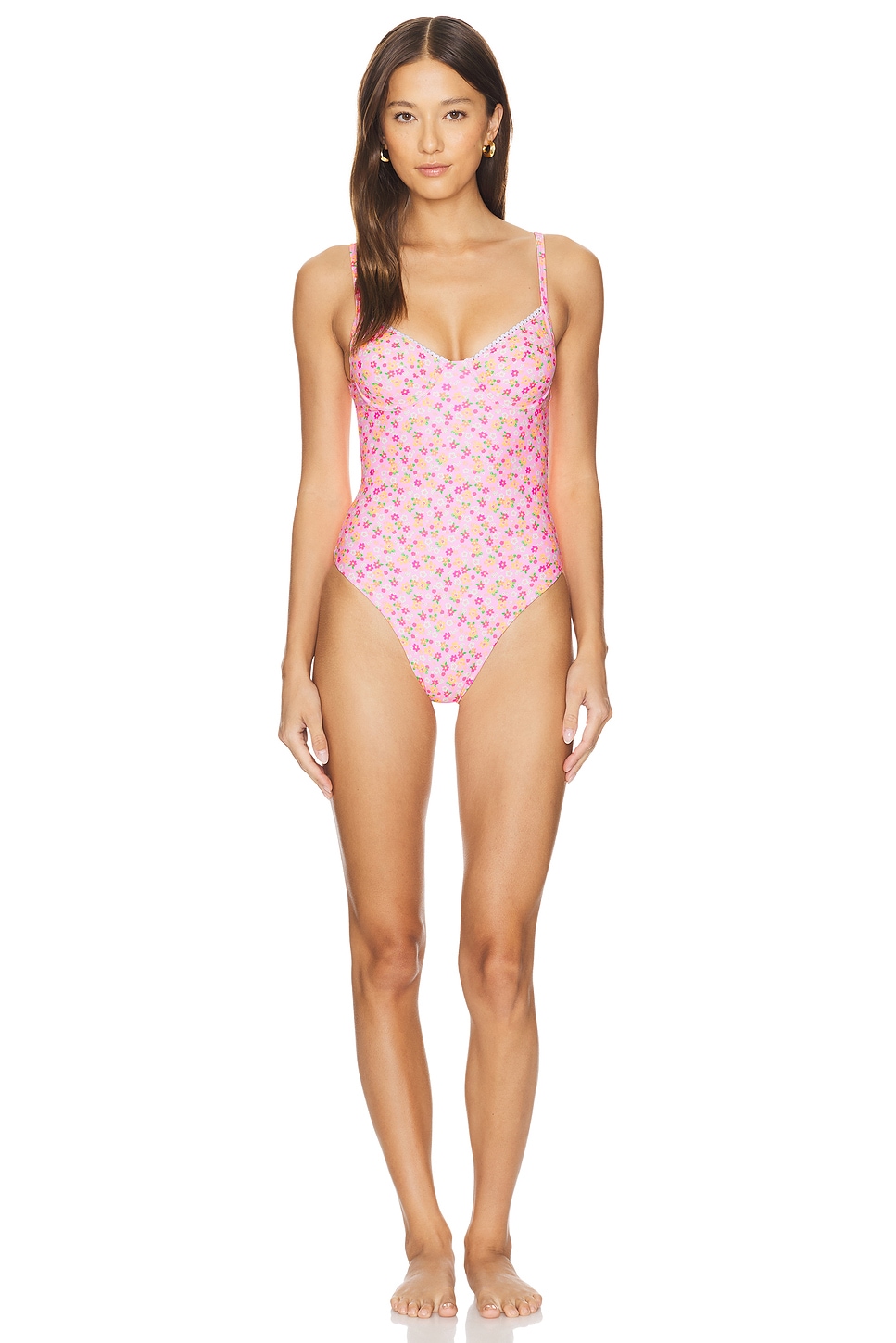 Kulani Kinis Underwire Cheeky One Piece in Frangipani Fever