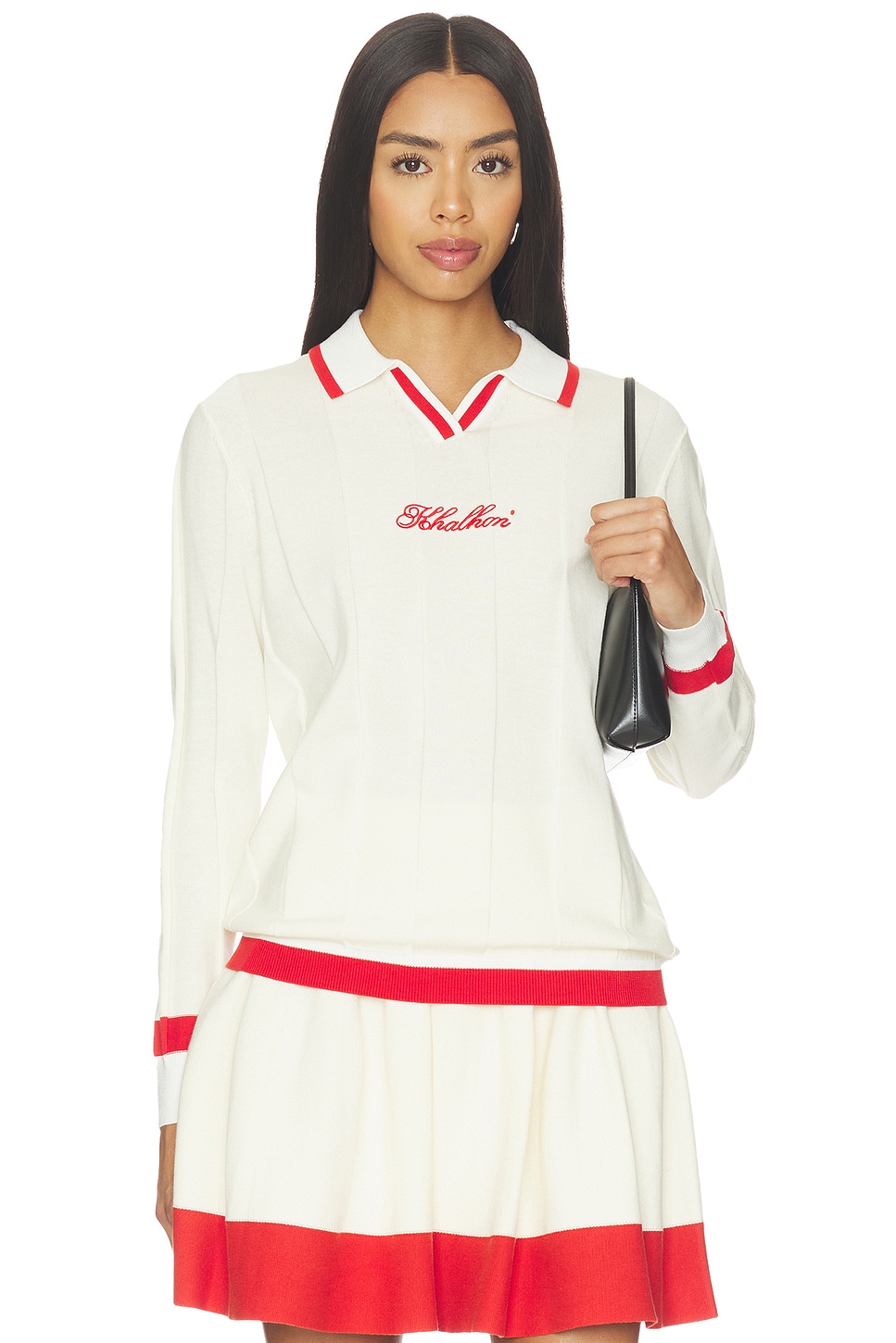 V-tipped Varsity Knit Pullover